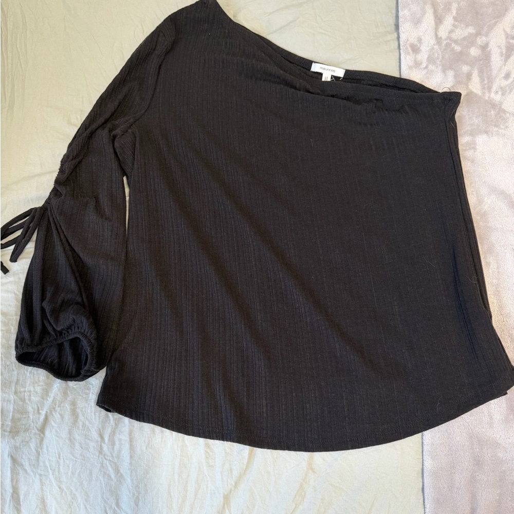 Maurices one shoulder black top